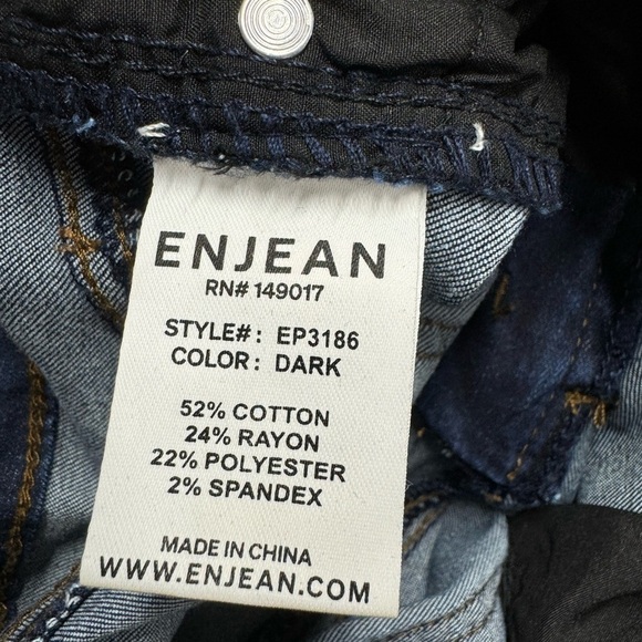 ENJEAN High Rise Classic & Distressed Bootcut Jeans Dark 26 - Picture 12 of 12